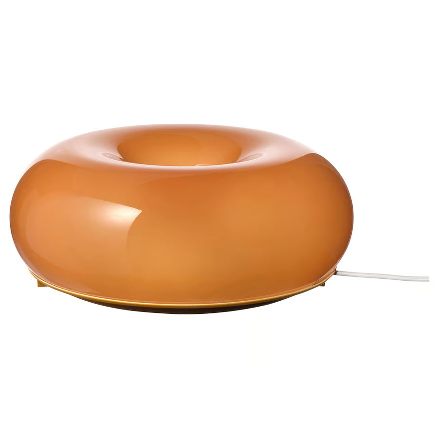 LED table/wall lamp, orange glass/round, 30 cm (12 ")