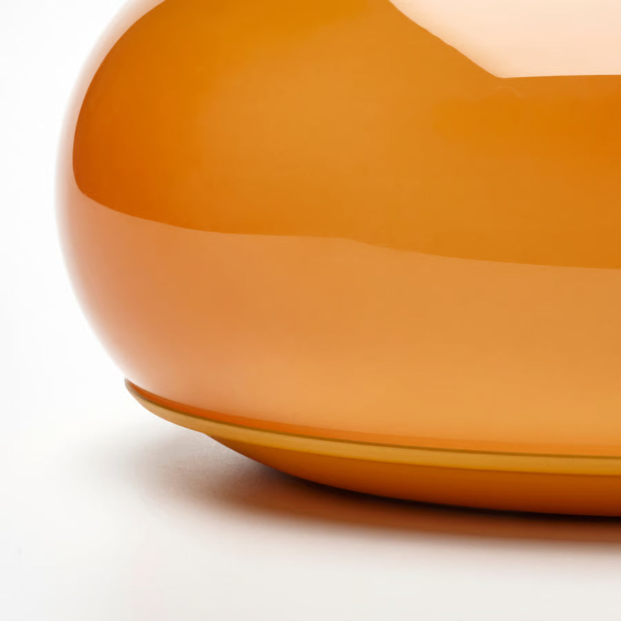 LED table/wall lamp, orange glass/round, 30 cm (12 ")